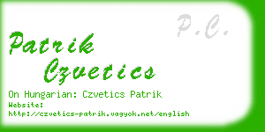 patrik czvetics business card